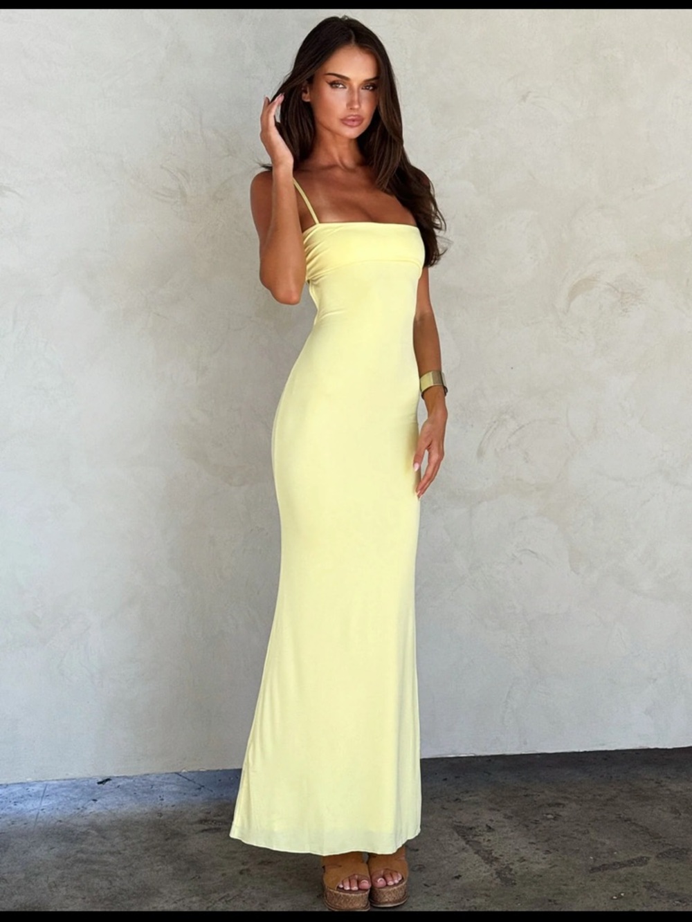 Tiger mist yellow maxi dress
